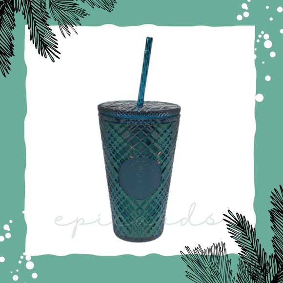 Starbucks Other - Starbucks Holiday 2021 Studded Dark Green Jeweled Tumbler Cold Cup Grande 16oz